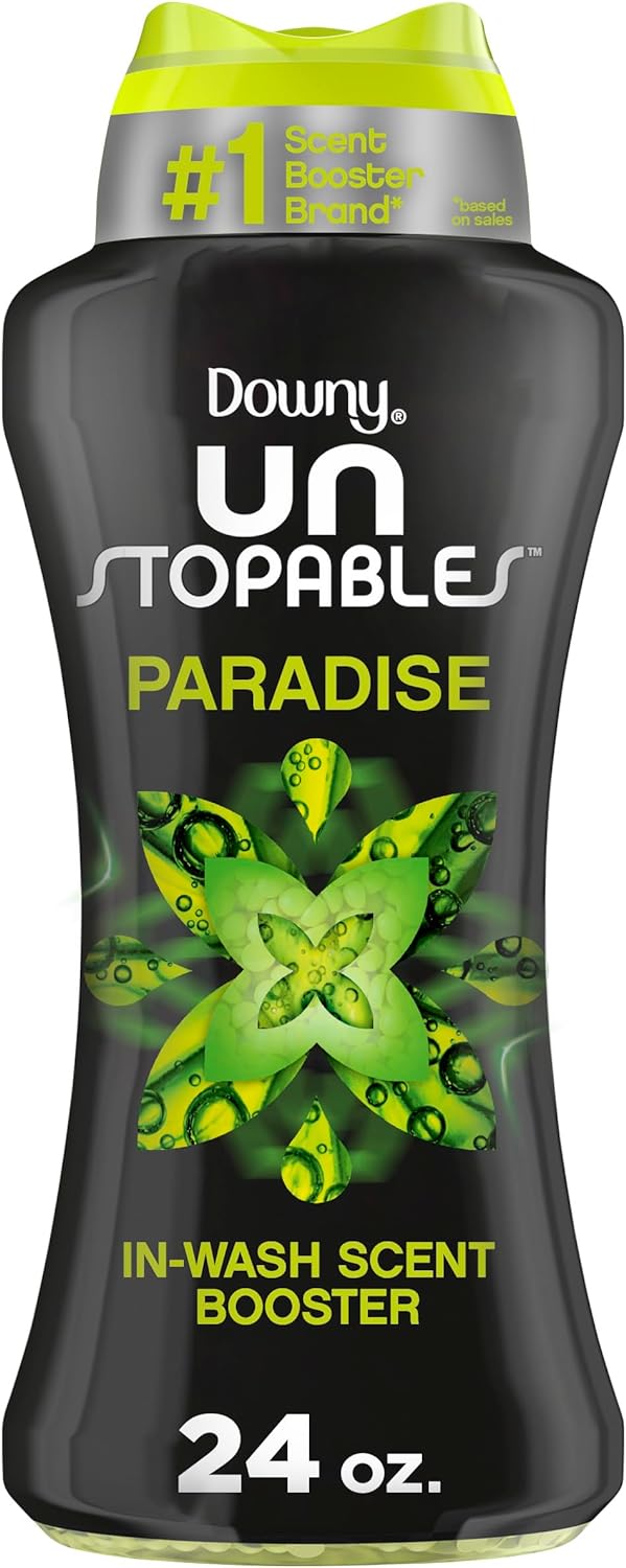 Downy Unstopables In Wash Scent Booster Beads, Paradise Scent, 24 oz, Laundry Beads for Odor Protection, Downy Scent Booster Beads, Laundry Scent Boosters