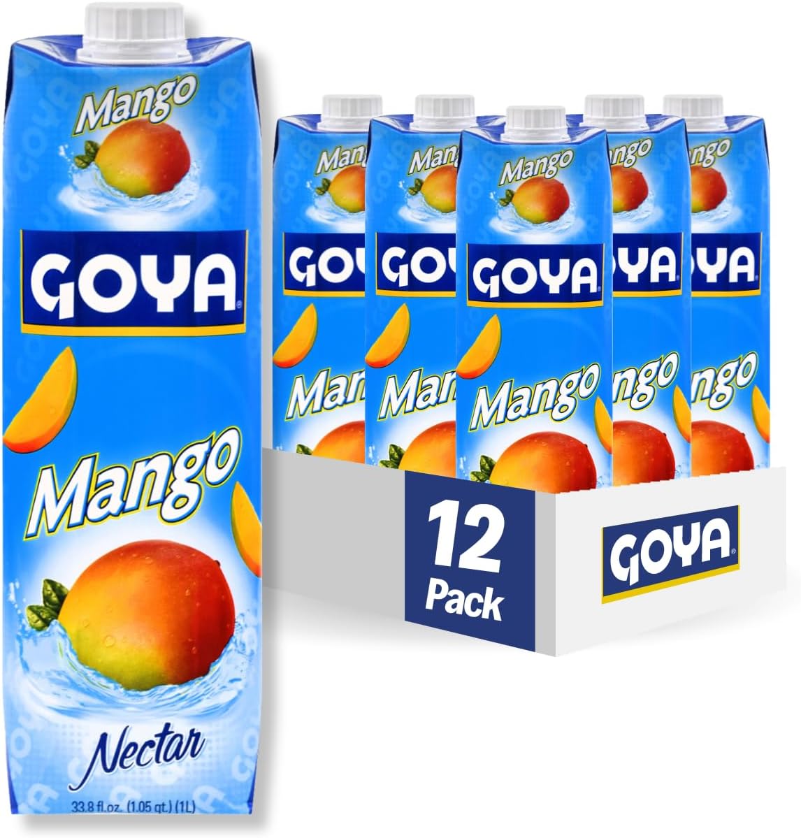Goya Foods Mango Nectar, 33.8 Fl Oz (Pack of 12)