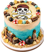 Dekora, Edible Pirate Cake Decorations, Edible Cake Toppers Decoration for Kids Birthday, Pirate Image Sheet for DIY Cake Decorating, 7.8-Inch Round Wafer Paper, Sugar-Free