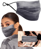 KARIZMA Beverly Hills Silk Face Mask. Grey Fashionable Designer Face Mask for Women. Washable Fabric Face Mask Reusable Facemask. 19 Momme Mulberry Silk Mask - Luxury Fashion Masks for Women
