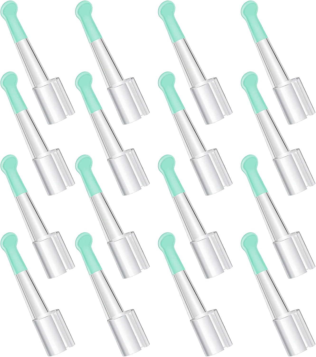 Nuanchu 16 Pcs Ear Spoon Tips Ear Cleaner Replacement Tips Wax Removal Replacement Accessories Set for Adults Removal(Long,Light Green)