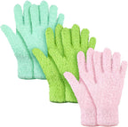 Patelai 3 Pairs Microfiber Plant Dusting Gloves Leaf Cleaning Gloves for Indoor Plants, Blinds, Furniture, House (Green Yellow,Blue,Pink,Medium)