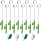 Didaey 10 Pcs Suction Swab Toothbrush Care Disposable Oral Swab Suction Toothbrush for Machine Sponge Individually Wrapped for Elderly Adults Oral Dental Mouth Care (Green)