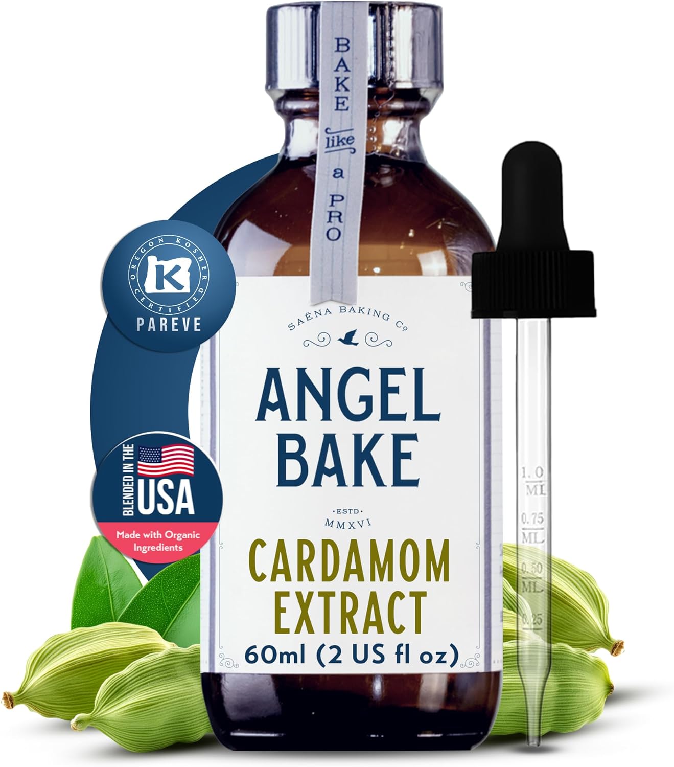 Pure Cardamom Extract for Baking and Mixology - 100 Servings Premium Natural Flavoring for Cooking, Desserts, and Beverages - Kosher, Keto Friendly, Vegan & Gluten-Free (2 Oz Extract with Latex-Free Dropper)