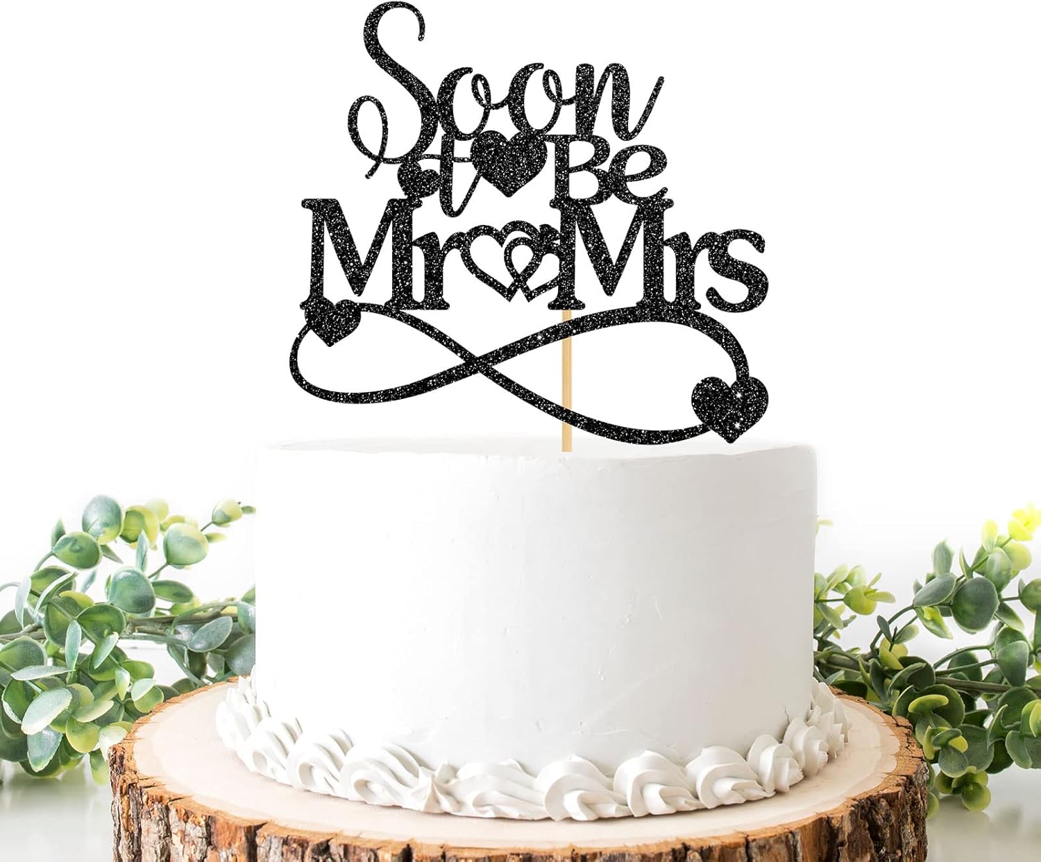 Soon to Be Mr & Mrs Cake Topper, Just Married, Bride and Groom, Glittery Happy Wedding Day Party Deocrations Supplies
