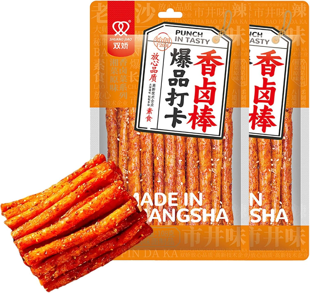Whitejianpeak 2 Packs Latiao Spicy Strips, Chinese La Tiao, Spicy Sticks 108g/3.8oz per Pack