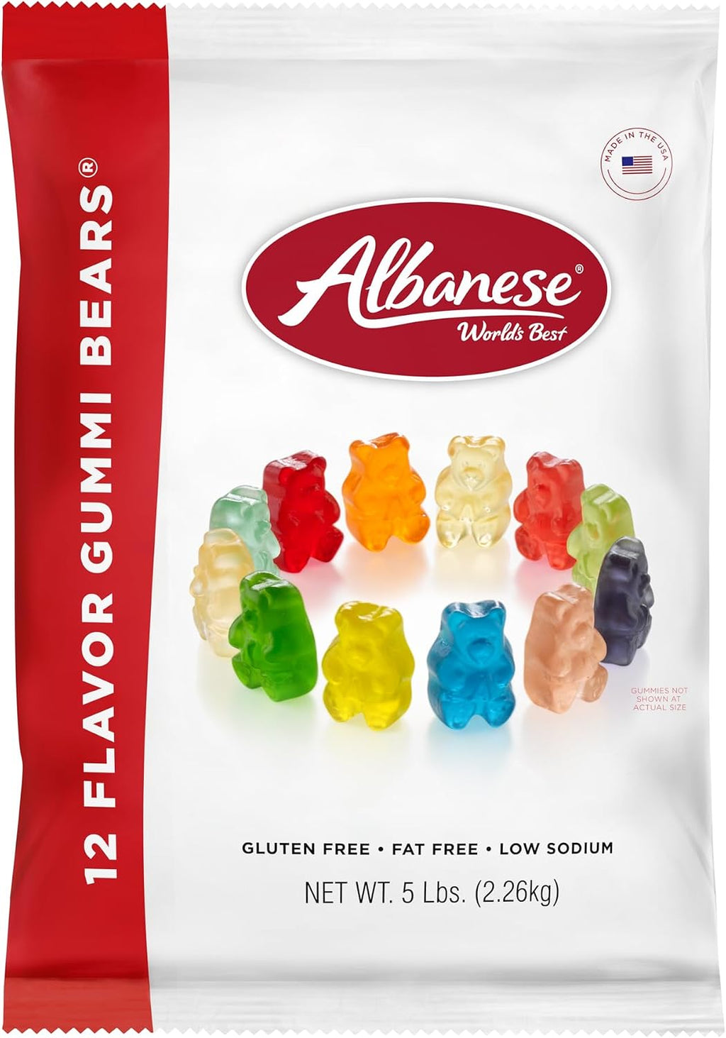 Albanese Candy, 12 Flavor Gummi Bears, 5 Pound Bag