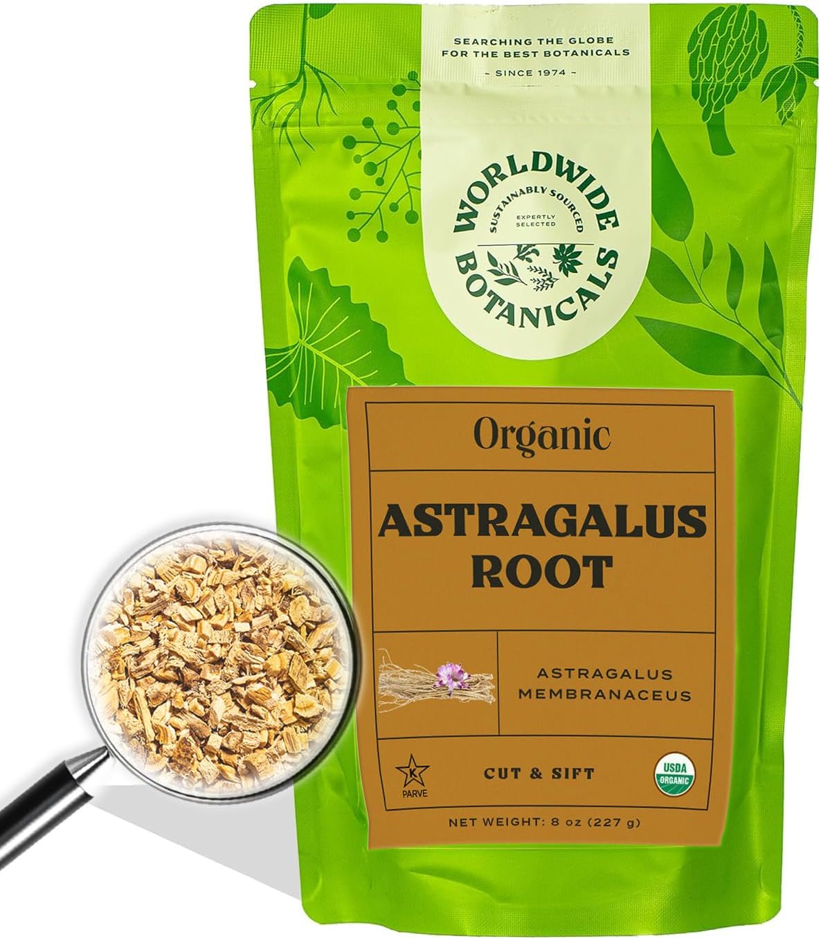 Worldwide Botanicals Organic Astragalus Root – 8 Oz – 100% Astragalus membranaceus - Cut & Sift – Huang Qi Used in Traditional Chinese Medicine to Strengthen and Protect