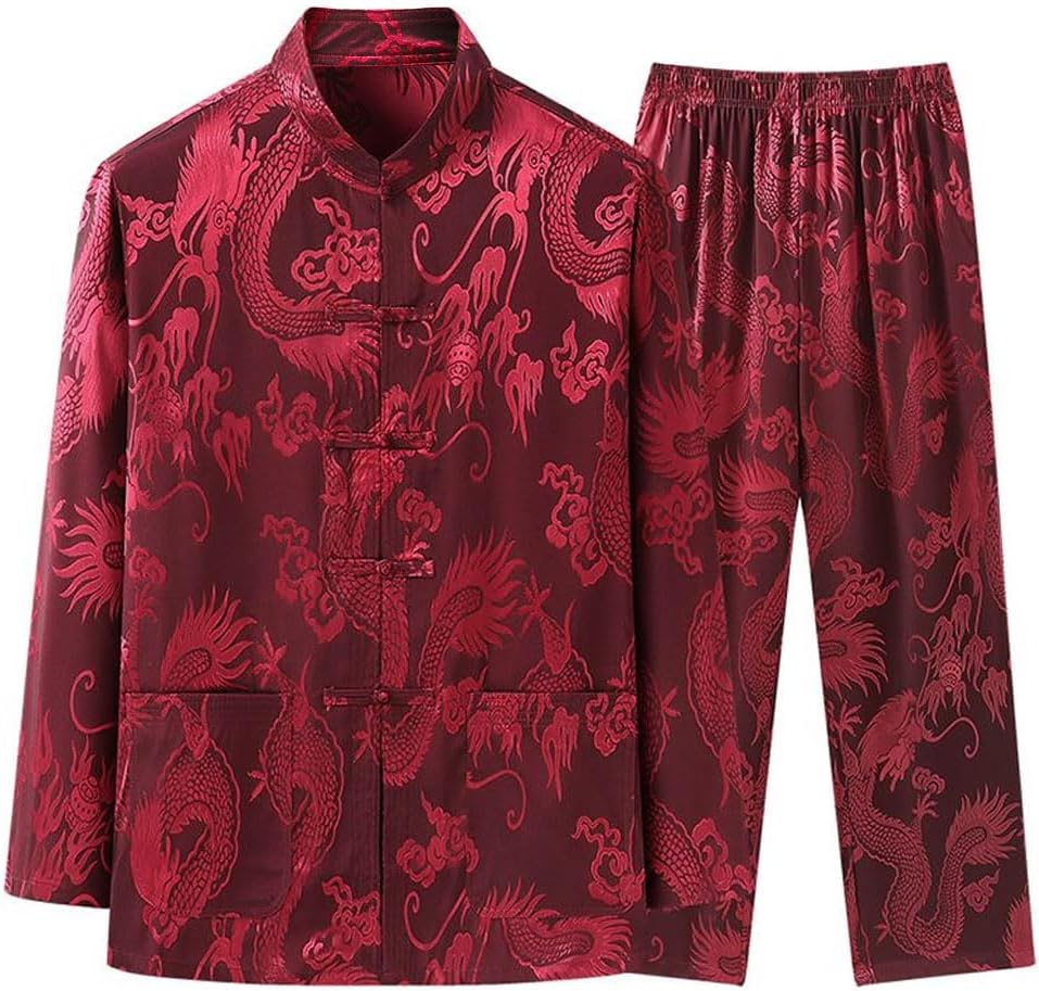 Kung Fu Uniform for Men Shirt Suit Chinese Traditional Tang Hanfu Martial Arts Wing Chun Tai Chi Training Cloth Pants