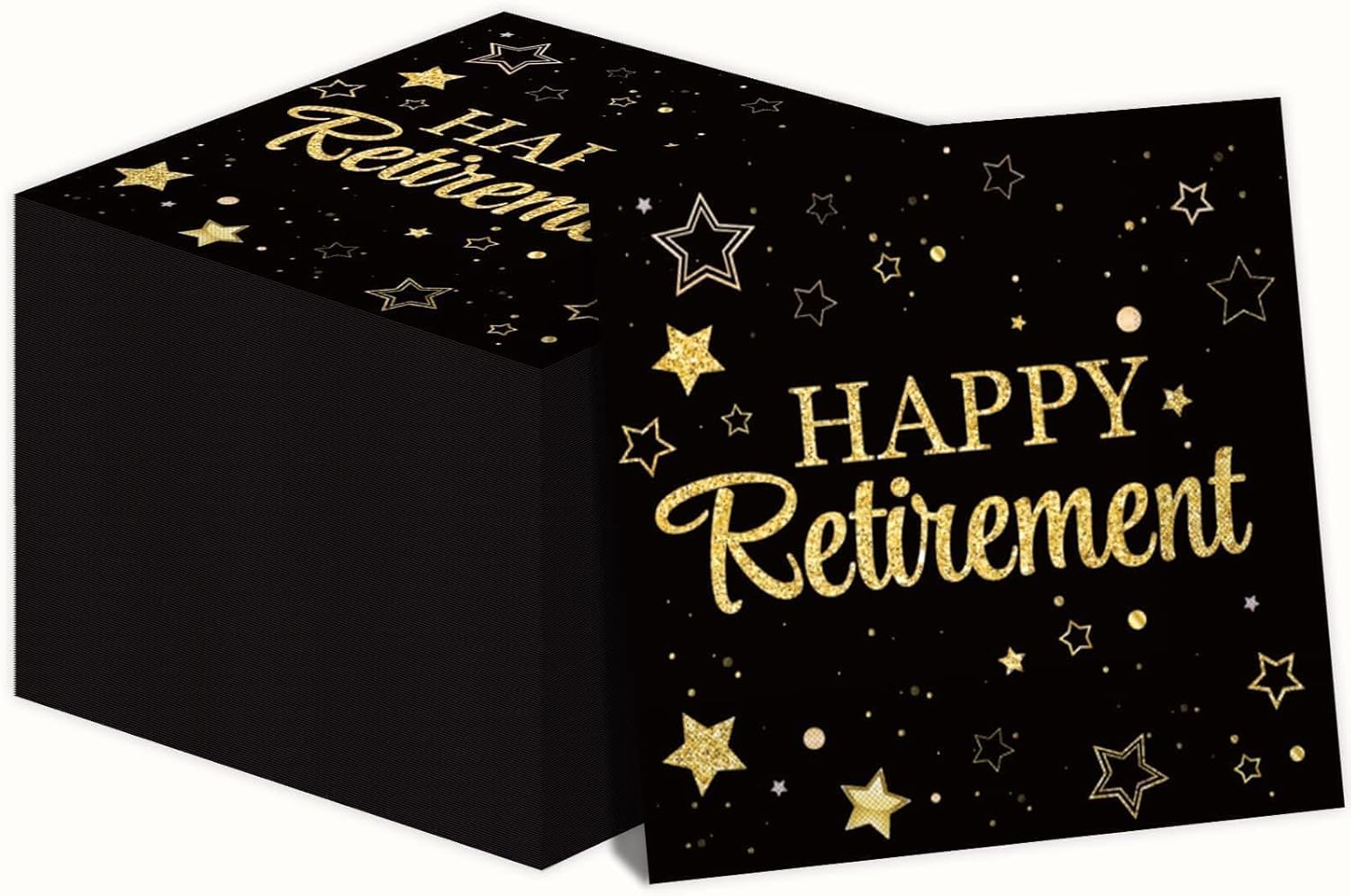50 Pack Retirement Paper Napkins Retirement Party Decorations Happy Farewell Celebration Graduations Supplies We Will Miss You Napkins for Retired Decor Favors Black Gold Teacher