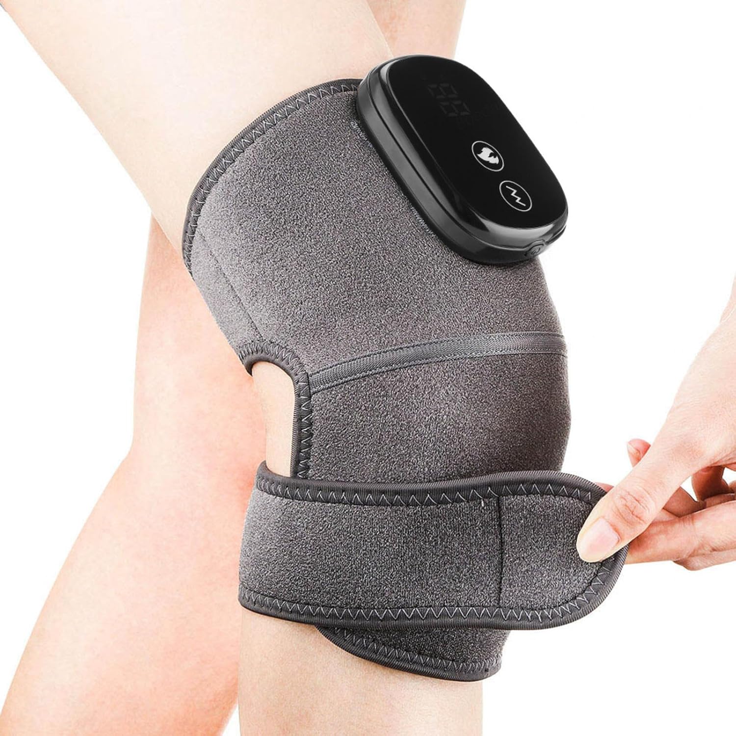 VIDECOR Cordless Knee Massager Shoulder Brace with Heat, 3-In-1 Heated Knee Elbow Shoulder Brace Wrap, Vibration Knee Heating Pad,