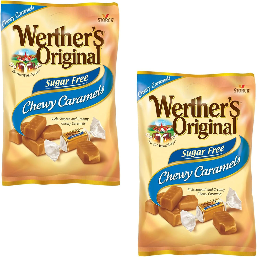 Werther's Original Sugar Free Chewy Caramels - Pack of 2-1.46 Oz Bags - Rich, Smooth and Creamy Chewy Caramels - Perfect for Sharing