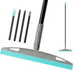 Multifunction Rubber Air Broom, Silicone Floor Squeegee Broom with 59" Long Handle, Scraping Broom for Floor Bathroom Kitchen Shower Tile Pet Hair Fur Marble Glass Water Window Foam Cleaning, Blue