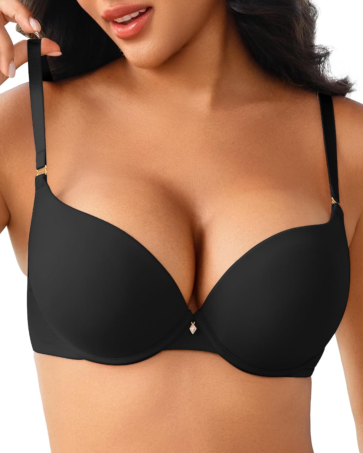 Push Up Bras for Women Padded Add Cup Size Sexy Plunge Demi Bra Underwire
