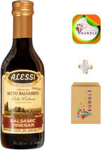 Alessi Balsamic Autentico from Italy, Premium Aceto, Stile Modena, Ideal on Caprese Salad, Fruits, Cheeses, Meats, Marinades 250 mL 8.5 Fl Oz (Pack of 1) + CreateAndBundle Sticker