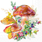 IHR Ideal Home Range Cocktail Napkins Disposable 3-Ply Paper Party Napkin Pack, 5" x 5", Mushroom Season, 20-Count