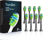 7AM2M AM100/AM105/AM111 Electric Toothbrush Brush Heads x 8 for 7AM2M Electric Toothbrush ONLY (Black)