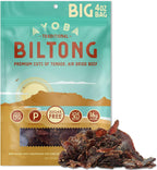 Ayoba Traditional Grass Fed Beef Biltong Slices (4 Ounce, Pack of 1) - Keto Friendly Air-Dried Grass Fed Beef Paleo Snacks - Gluten Free, Whole 30 Approved, Sugar free, No Carb Meat Snacks