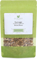 Biokoma Lovage Root 50g 1.76oz Pure Dried Cut & Sifted Levisticum Officinale Herbal Tea Tincture Digestive Wellness Culinary Use Resealable Moisture Proof Pouch No Additives No Preservatives Kosher