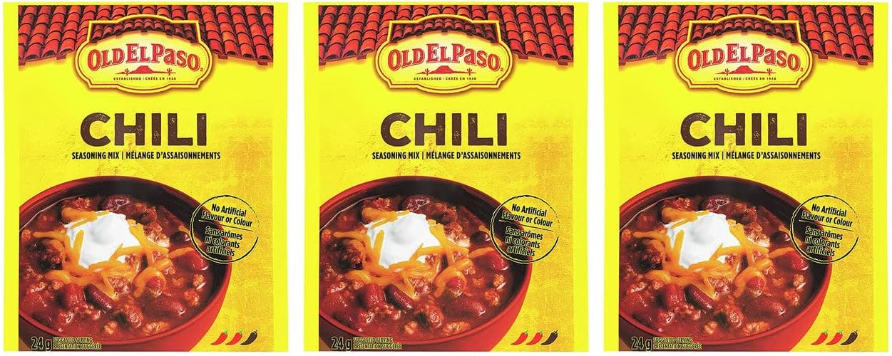 Old El Paso Chili Seasoning Mix, 24g/0.8oz., 3-Pack {Imported from Canada}
