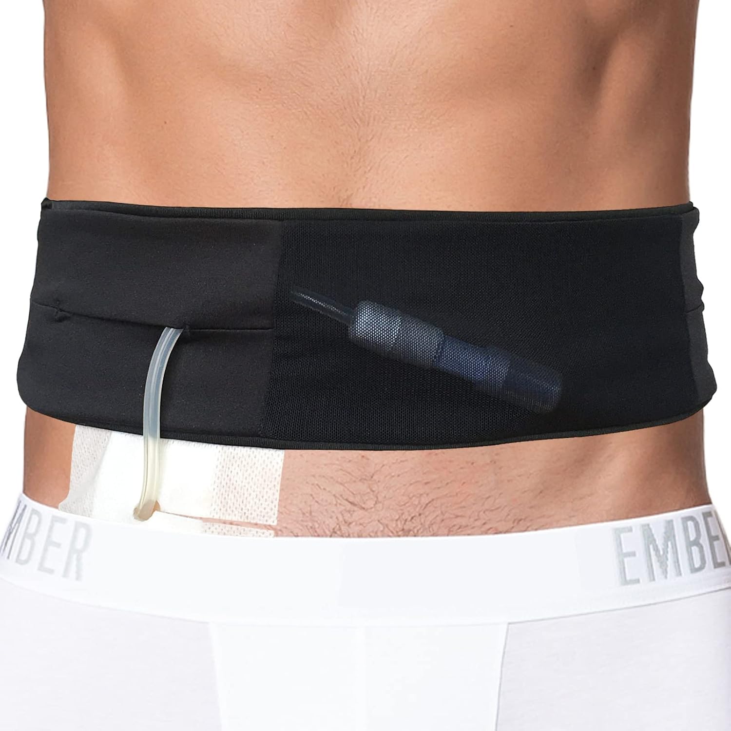 Breathable PD Catheter Holder Belt Peritoneal Dialysis Belt with Elastic Slit Mesh Pouch for Feeding Tube Accessories Transfer Set Fixation Nursing Supplies Men Women Adult, Large
