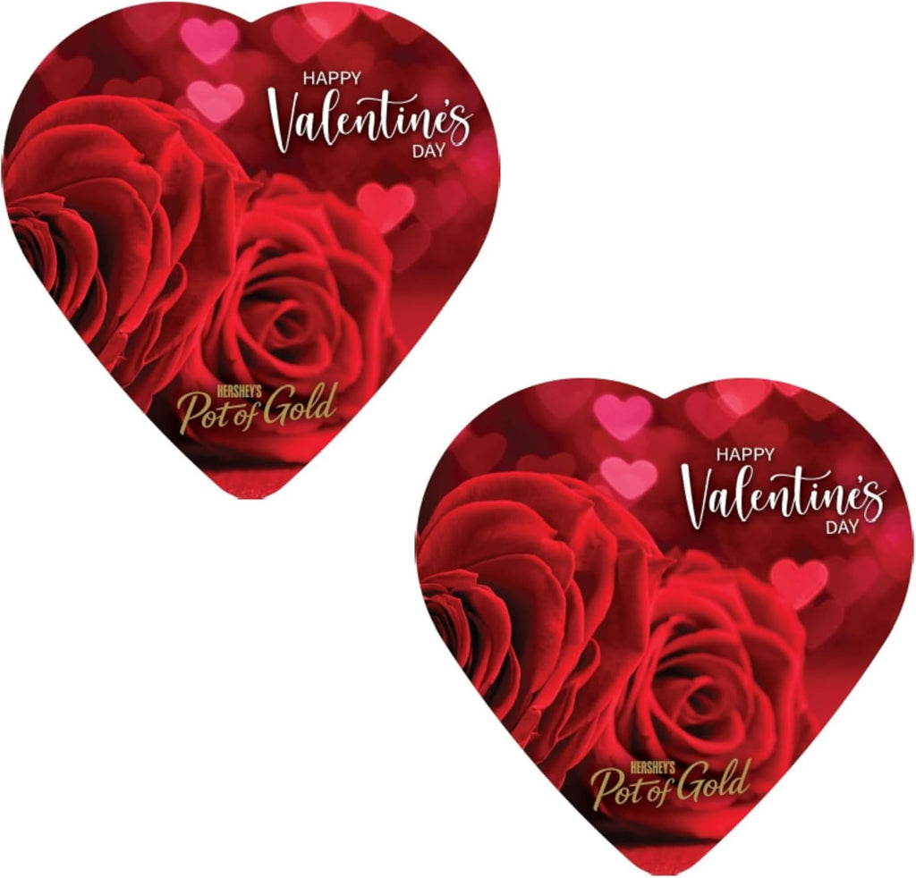 Elmer Chocolate Hershey Pot of Gold - 3.7 oz Heart Shaped Boxes - Pack of 2 - Perfect for Valentine's Day and Sharing with that Special Someone