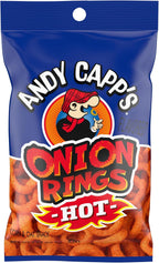 Andy Capp's Beer Battered Flavored Onion Flavored Rings Baked Oat and Corn Snacks, Hot, 2 oz