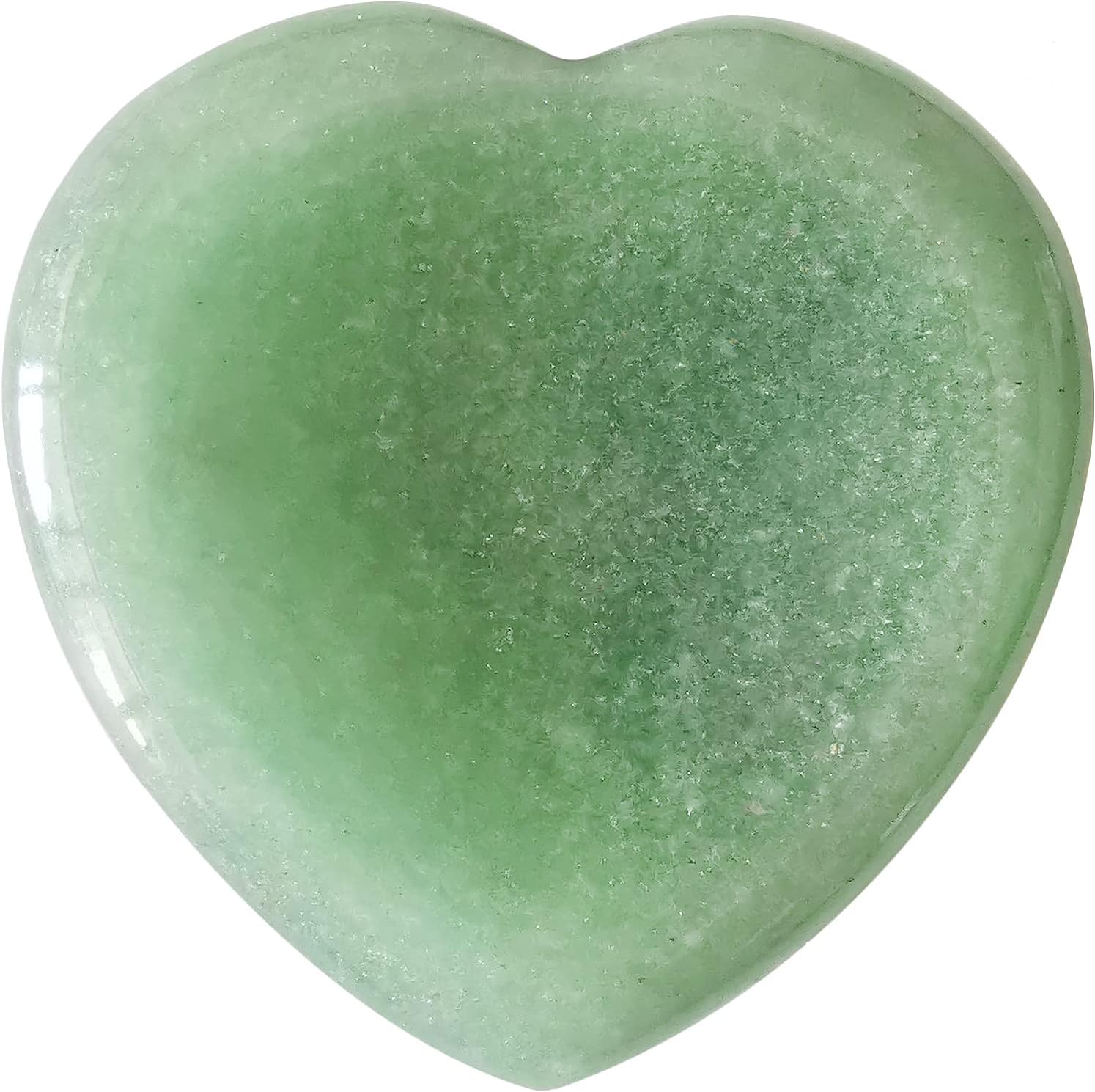 Thumb Worry Stone,Hand Carved Heart Shaped Polished Healing Crystal Stress Relief Pocket Stones, Green Aventurine
