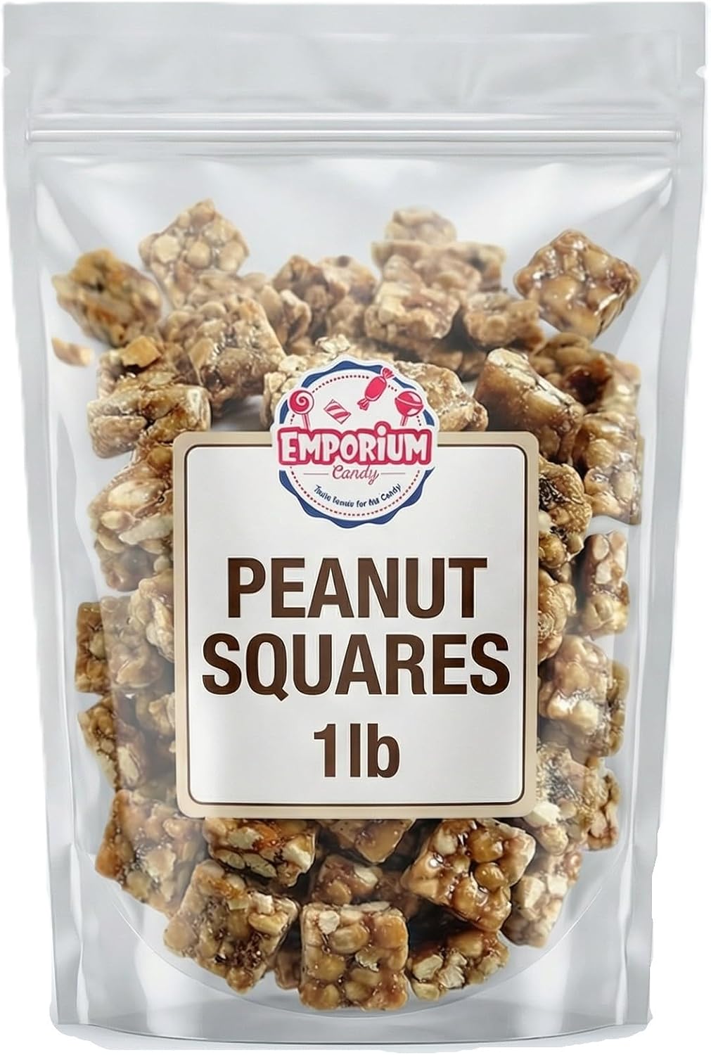 Peanut Squares - 1 lb of Fresh Sweet Crunchy Delicious Roasted Bite Size Snack