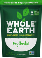 Whole Earth Sweetener Co. 100% Erythritol Sweetener (Keto Sweetener, Natural Sugar Alternative, Baking Sugar Substitute, Zero Calorie Sweetener, Gluten Free, Non-GMO), 16 Oz