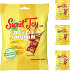 SweetJoy Swedish-Style Gummy Candy Mix, Non-GMO, Gelatin-Free, and Pineapple, Cola, Soda Flavored Candy with Sour Powder, 16oz Total (4 Bags × 4oz), Value Pack Perfect for Birthdays, Halloween, Parties, Travel, Kids and Adults