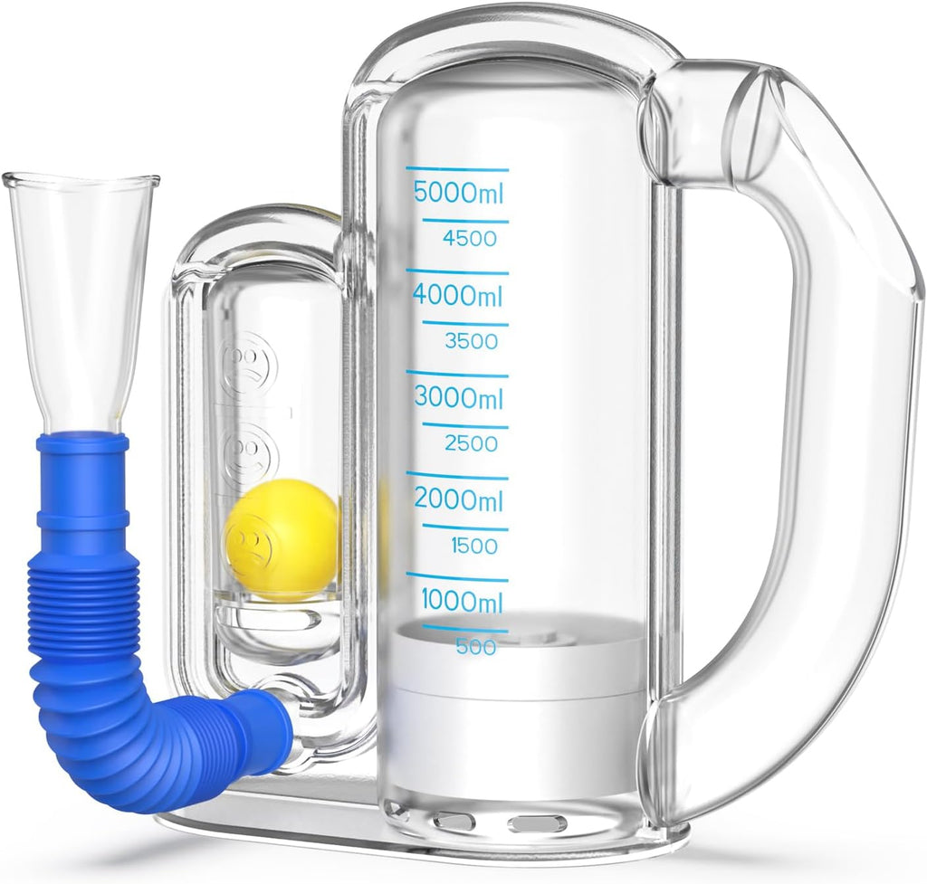 Breathing Exercise，Deep Breathing Device for Adult Lung Trainer Breathing Exerciser Lung Respiratory Device 5000ml Volume, Incentive Spirometer for Adult