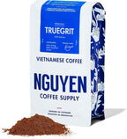 Nguyen Coffee Supply - Truegrit Robusta: Medium Roast Ground Coffee Beans, Vietnamese Single Origin, Direct Trade, Low Acid with High Caffeine Content, Roasted in Brooklyn [12 oz Bag]