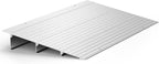 Door Threshold Ramp 3" Rise Door Ramp Aluminum Entry Ramp or Doorways Rated 800 lbs Load Capacity forWheelchair Scooters Power Chairs Walkers Metallic