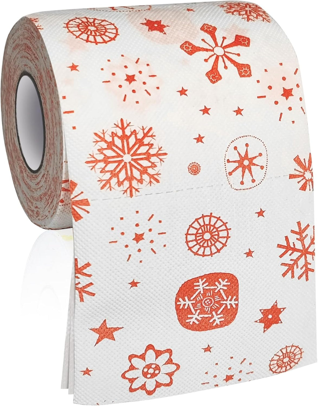 Christmas Toilet Paper Decorations, Red Snowflakes Pattern Toilet Paper Gifts, Holiday Gifts, Funny Tissue Napkins, Xmas Bath Decor Tissue Roll Supplies, Bathroom Decor Fun Party Favors Gift