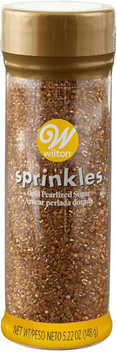 Wilton Gold Pearlized Sugar Sprinkles, Gold Sprinkles for Cookie & Cake Decorating 5.22 Oz.