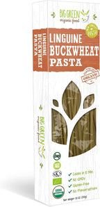 Big Green Organic Food- Organic Buckwheat Linguine, Gluten-Free, Single Ingredient, Pure Buckwheat, Non-GMO, Vegan, Wheat and Rice Alternative, 8.8oz (1 Pack)