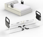 Double Bed Rails for Elderly Adults Safety, Bed Rails for Seniors, Dual Bed Handle Bedside Assist, Adjustable Bed Bar for Fall Prevention, Medical Bed Cane Fits Twin, Queen, Full, King Bed (2 Pack)