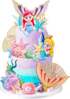 24PCS Mermaid Cake Topper Mermaid Cake Decorations for Birthday Party Baby Shower Supplise