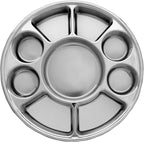 9 Compartment Silver Disposable Party Thali Plates - 200 Pack