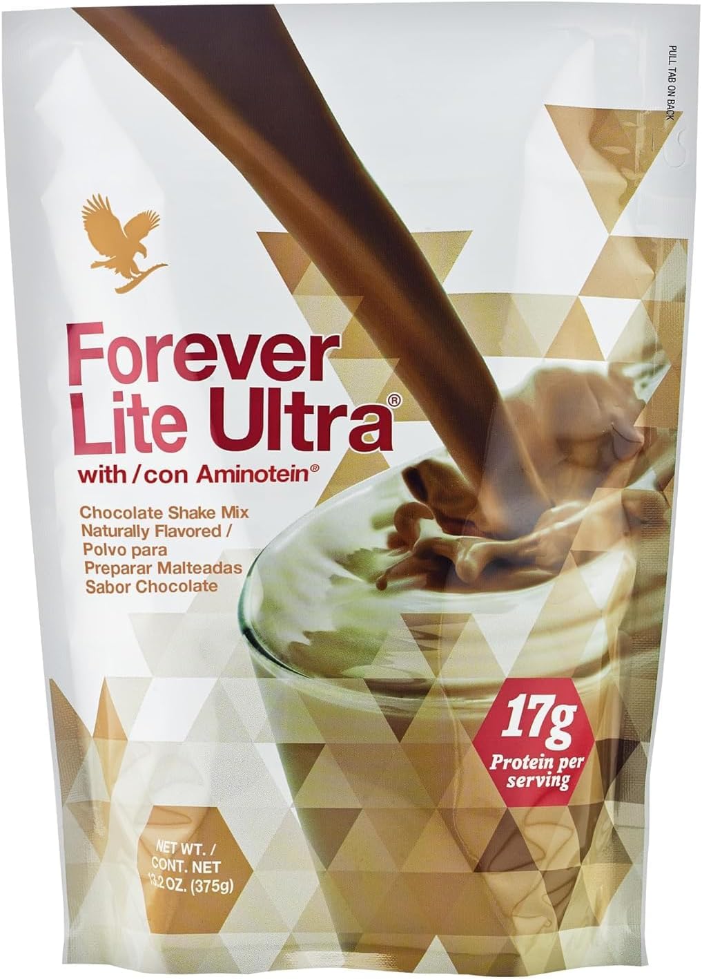 Forever Living - Lite Ultra Chocolate Protein Shake Mix with Aminotein, Low Carb Drink for Lean Muscle Mass, 13.2 oz