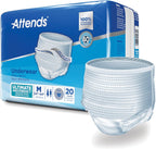 Attends Underwear for Adult Incontinence Care with Quick-dry Channels, Ultimate Absorbency, Unisex, Medium, 20 Count (x4)