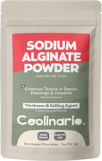 Coolinario Sodium Alginate Powder (2 Oz) Premium Thickener & Gelling Agent for Sauces, Desserts & Molecular Gastronomy | Ideal for Spherification & Texture Enhancement | Food Grade