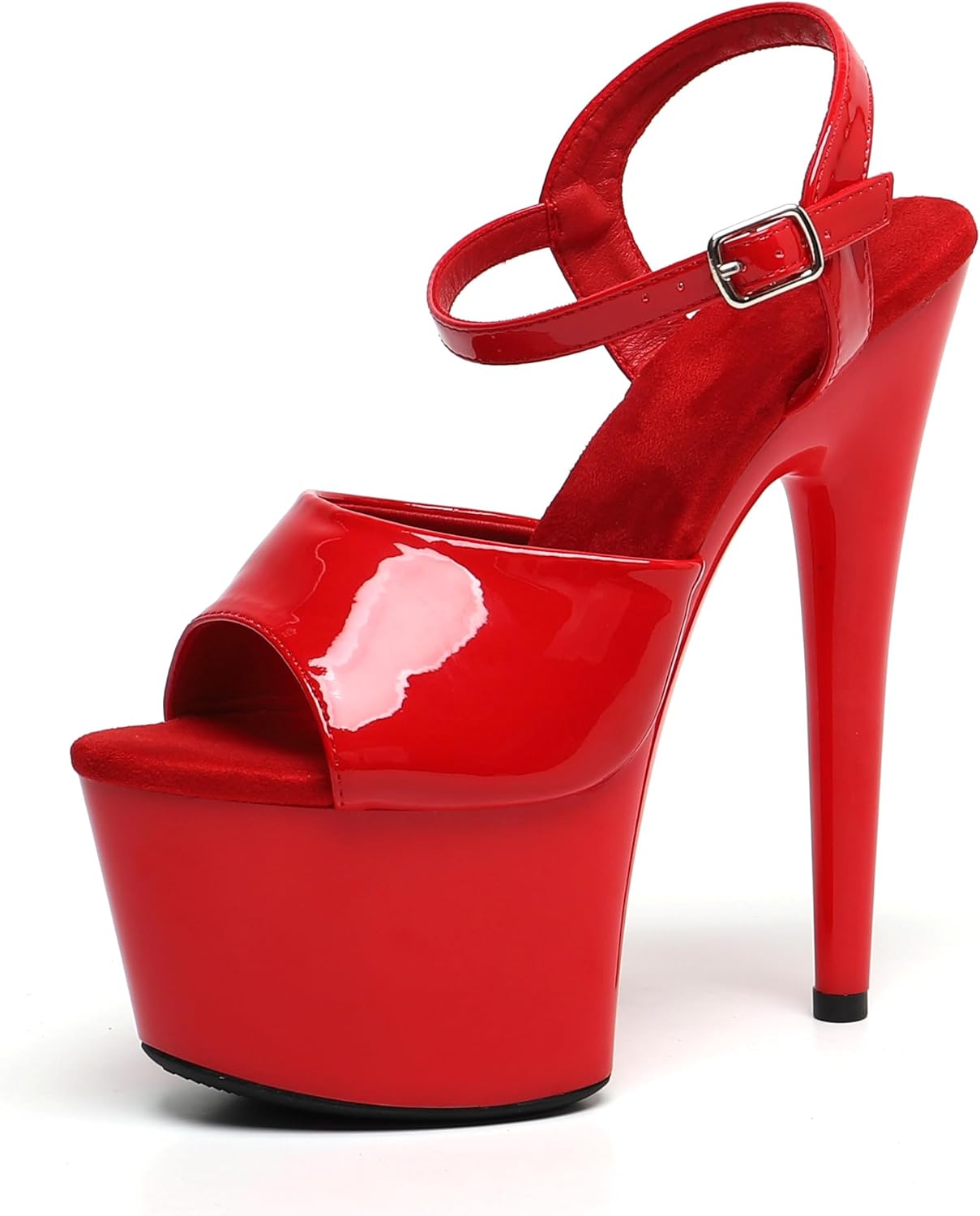 WUXIN H&P Women's 7 in Platform Sandal Heels With Ankle-Strap - Sexy Pole Dance High Heel Shoes for Exotic Dancers - 17 cm Stiletto