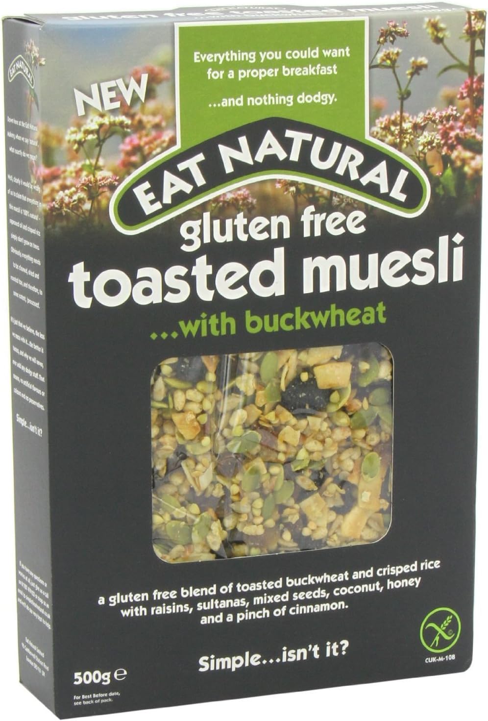 Eat Natural Gluten Free Toasted Muesli Buckwheat (500g) - Pack of 2