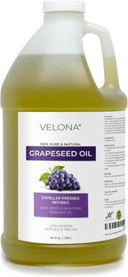 velona Grapeseed Oil 64 fl oz | 100% Pure and Natural Carrier Oil | Refined | Skin, Face, Body, Hair Care | Use Today - Enjoy Results