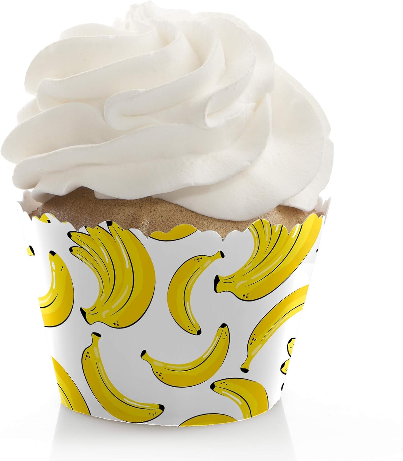 Big Dot of Happiness Let's Go Bananas - Tropical Party Decorations - Cupcake Wrappers - Set of 12