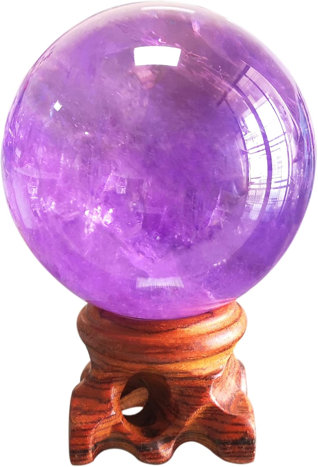 Polar Jade Prime Grade Amethyst Crystal Sphere, Handcrafted Natural Purple Stone Ball 50 mm for Meditation, Scrying, Feng Shui & Energy Balance