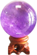 Polar Jade Prime Grade Amethyst Crystal Sphere, Handcrafted Natural Purple Stone Ball 50 mm for Meditation, Scrying, Feng Shui & Energy Balance