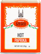 Pride of Szeged Hot Paprika Powder, Bright Red, 4 oz. Tin, 1-Count